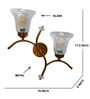 Dual wall mounted gold lamp with Clear Crinkle Glass