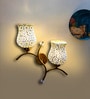 Dual wall mounted gold lamp with Multicolor Mosaic Glass
