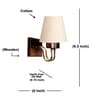 off-white Conical Cotton Fabric Shade Wall Lamp with Wood & Metal