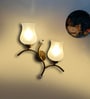 Dual wall mounted gold lamp with Milky Glass