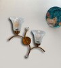 Dual wall mounted gold lamp with Clear Crinkle Glass
