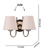 Dual White Jute Wall Mounted Lamp Steel Base