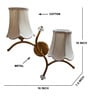 Dual wall mounted gold lamp with Vintage off-white Cotton Shade