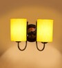 Dual Yellow cotton Wall mounted Lamp Steel Base