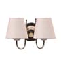 Dual White Jute Wall Mounted Lamp Steel Base