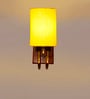 Yellow Cotton Elegant wall lamp with wood & metal base and fabric shade. Perfect