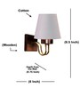 Stylish Grey Conical Fabric Wall Lamp with Wood & Metal
