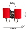 Dual Red cotton Wall mounted Lamp Steel Base