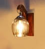 Brown Wooden Wall Lamp