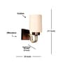 Off-white Cotton Handcrafted wood & metal wall lamp with fabric shade. Perfect