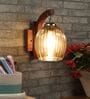 Brown Wooden Wall Lamp