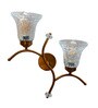 Dual wall mounted gold lamp with Clear Crinkle Glass
