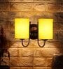 Dual Yellow cotton Wall mounted Lamp Steel Base