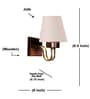 Indoor Conical White Jute Shade Wall Lamp with Wood & Metal