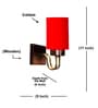 Red Cotton Modern wall lamp with wood & metal frame and fabric shade. Great