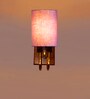 Grey Cotton Premium wall lamp with wood & metal frame and fabric shade. Ideal
