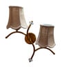 Dual wall mounted gold lamp with Vintage Beige Jute Shade