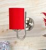 Red cotton Wall mounted Lamp Steel Base