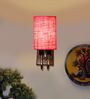 Pink Jute Handcrafted wall lamp with wood & metal frame Great
