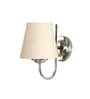 Off White Cotton Wall Mounted Lamp with Steel Base