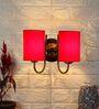 Dual Red cotton Wall mounted Lamp Steel Base