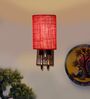 Maroon Jute Designer wood & metal wall lamp Ideal