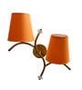 Dual wall mounted gold lamp with Orange Cotton Shade