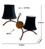 Dual wall mounted gold lamp with Vintage Black Cotton Shade