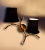Dual wall mounted gold lamp with Vintage Black Cotton Shade
