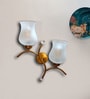 Dual wall mounted gold lamp with Milky Glass