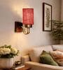 Maroon Jute Designer wood & metal wall lamp Ideal