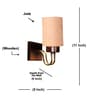 Beige Jute Elegant wall lamp with wood & metal frame . Ideal