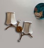 Dual wall mounted gold lamp with Vintage off-white Cotton Shade