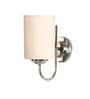Off White Cotton Wall Mounted Lamp with Steel Base