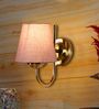 Grey cotton Wall mounted Lamp Steel Base