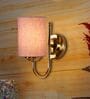 Grey cotton Wall mounted Lamp Steel Base