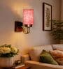 Pink Jute Handcrafted wall lamp with wood & metal frame Great