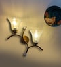 Dual wall mounted gold lamp with Clear Crinkle Glass