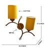 Dual wall mounted gold lamp with Yellow Cotton Shade