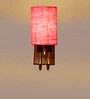 Pink Jute Handcrafted wall lamp with wood & metal frame Great
