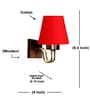 Designer Red Conical Fabric Shade Wall Lamp in Wood & Metal
