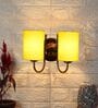 Dual Yellow cotton Wall mounted Lamp Steel Base