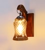 Brown Wooden Wall Lamp