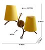 Dual wall mounted gold lamp with Yellow Cotton Shade