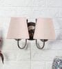 Dual White Jute Wall Mounted Lamp Steel Base