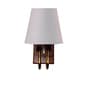 Stylish Grey Conical Fabric Wall Lamp with Wood & Metal