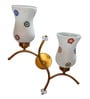 Dual wall mounted gold lamp with Multicolor Mosaic Glass