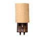 Beige Jute Elegant wall lamp with wood & metal frame . Ideal