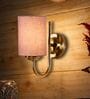 Grey cotton Wall mounted Lamp Steel Base