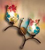 Dual wall mounted gold lamp with Multicolor Mosaic Glass